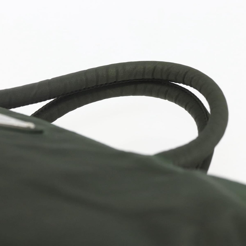Prada Vintage Zip Handbag Tessuto Khaki Nylon Handbag