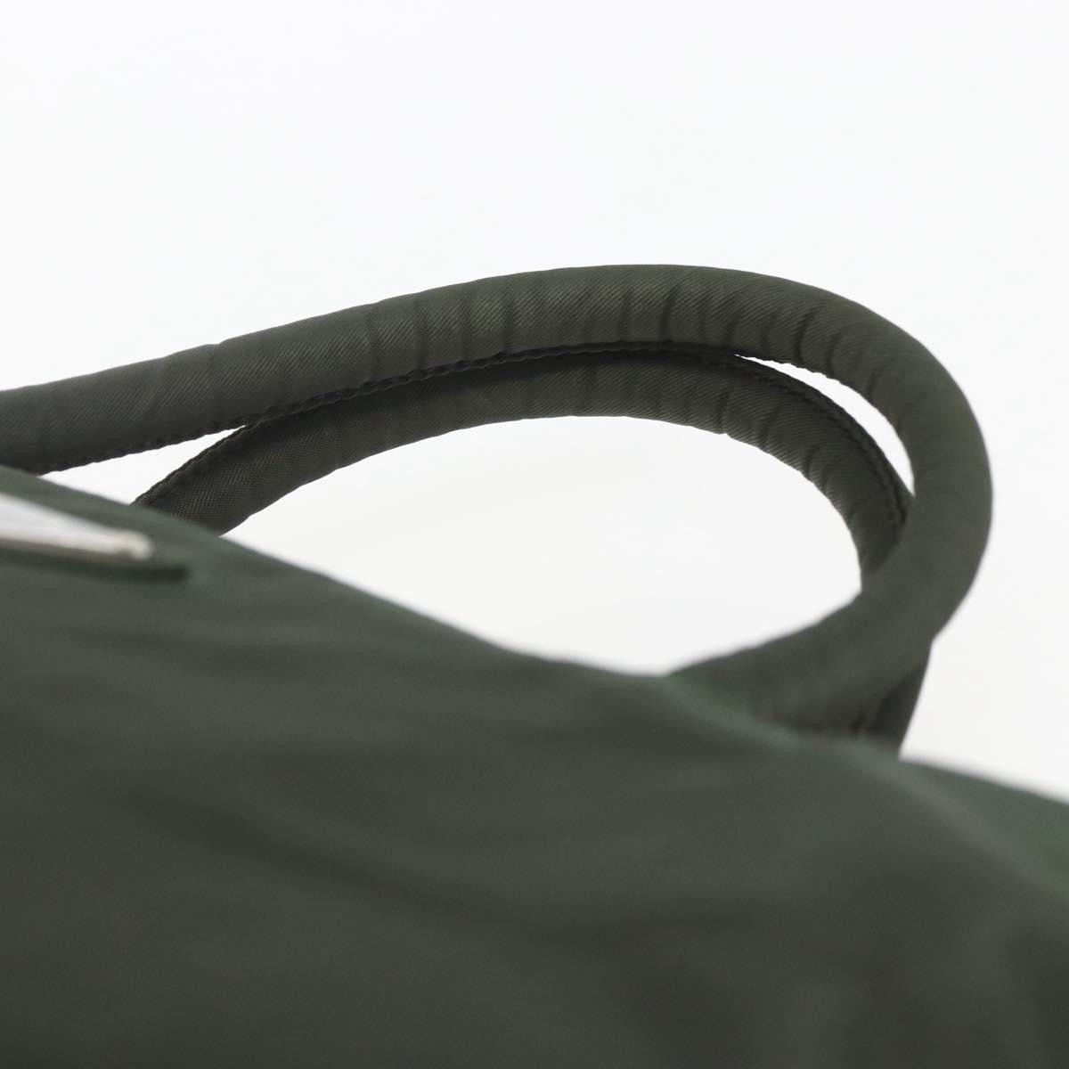 Prada Vintage Zip Handbag Tessuto Khaki Nylon Handbag