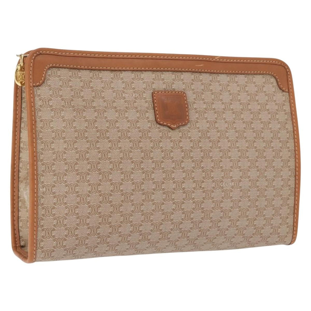 Celine Macadam Pochette Canvas And Leather Beige Canvas Clutche & Pouche Bag