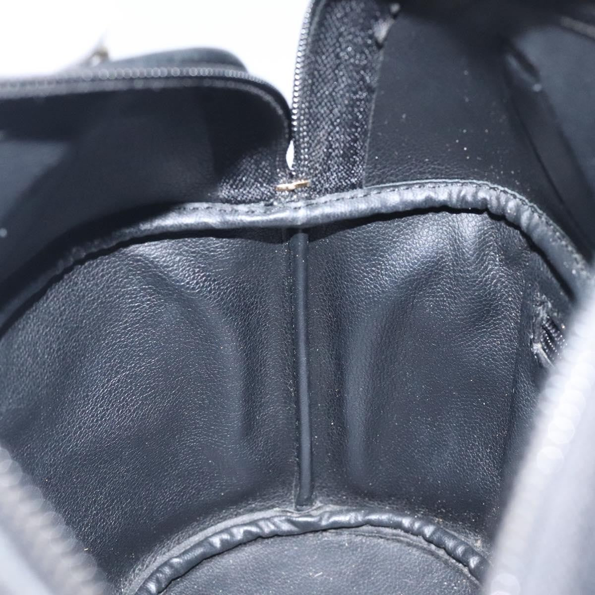 Christian Dior Vintage Cd Handbag Leather Black Leather Handbag (Pre-Owned)