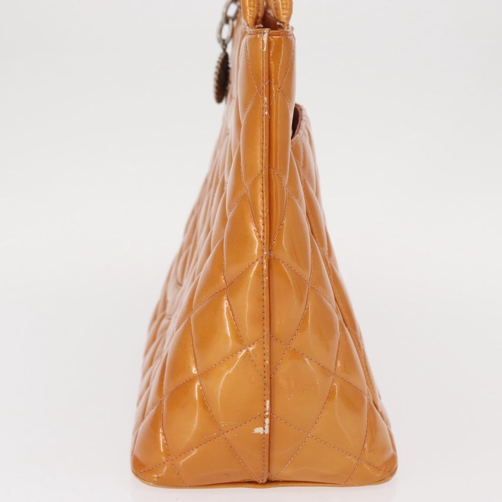 Chanel Medallion Tote Quilted Patent Beige Patent_Leather Tote Bag Bag