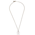 Chanel Vintage Cc Pendant Long Necklace Metal Silver Silver_Plated Necklace Jewelry