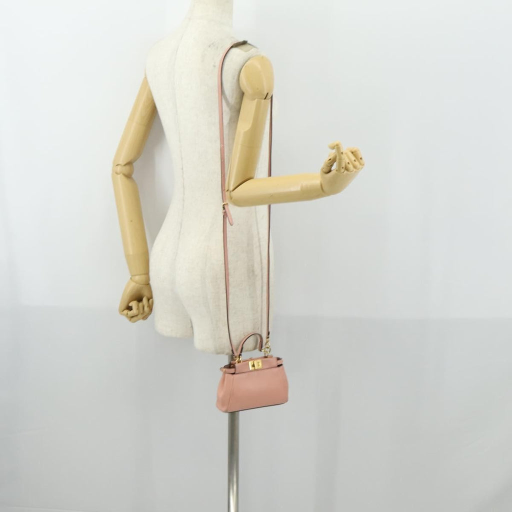 Fendi Peekaboo Bag Leather Pink Leather Handbag