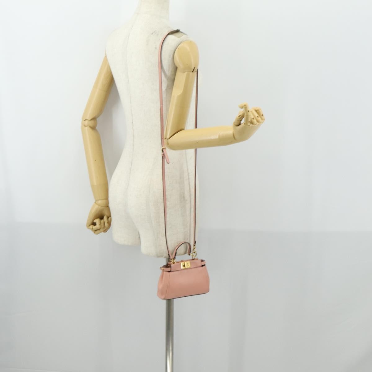 Fendi Peekaboo Bag Leather Pink Leather Handbag