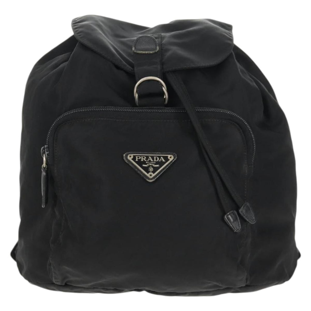 Prada Front Pocket Backpack Tessuto Black Nylon Backpack Bag