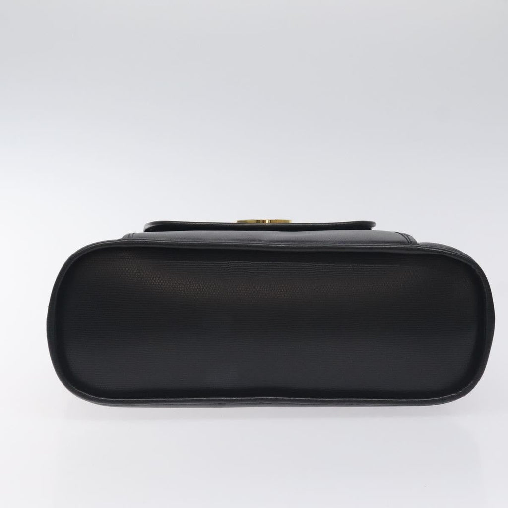 Celine Circle Logo Handbag Leather Black Leather Bag