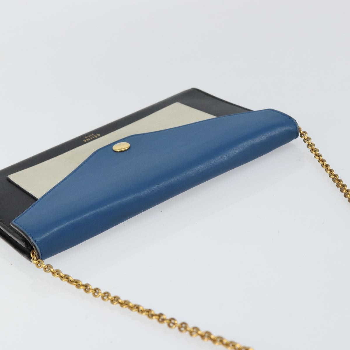 Celine Pocket Envelope Wallet On Chain Leather Multicolour Leather Clutche & Pouche Bag