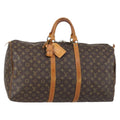 Louis Vuitton Keepall Bag Monogram Canvas Brown Canvas Travel Bag