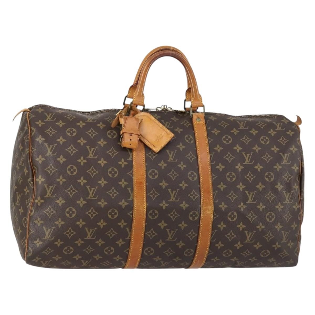 Louis Vuitton Keepall Bag Monogram Canvas Brown Canvas Travel Bag