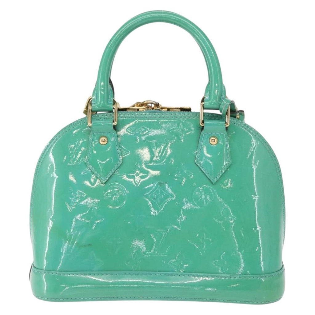Louis Vuitton Alma Handbag Monogram Vernis Blue Patent_Leather Handbag