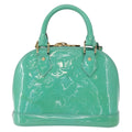 Louis Vuitton Alma Handbag Monogram Vernis Blue Patent_Leather Handbag