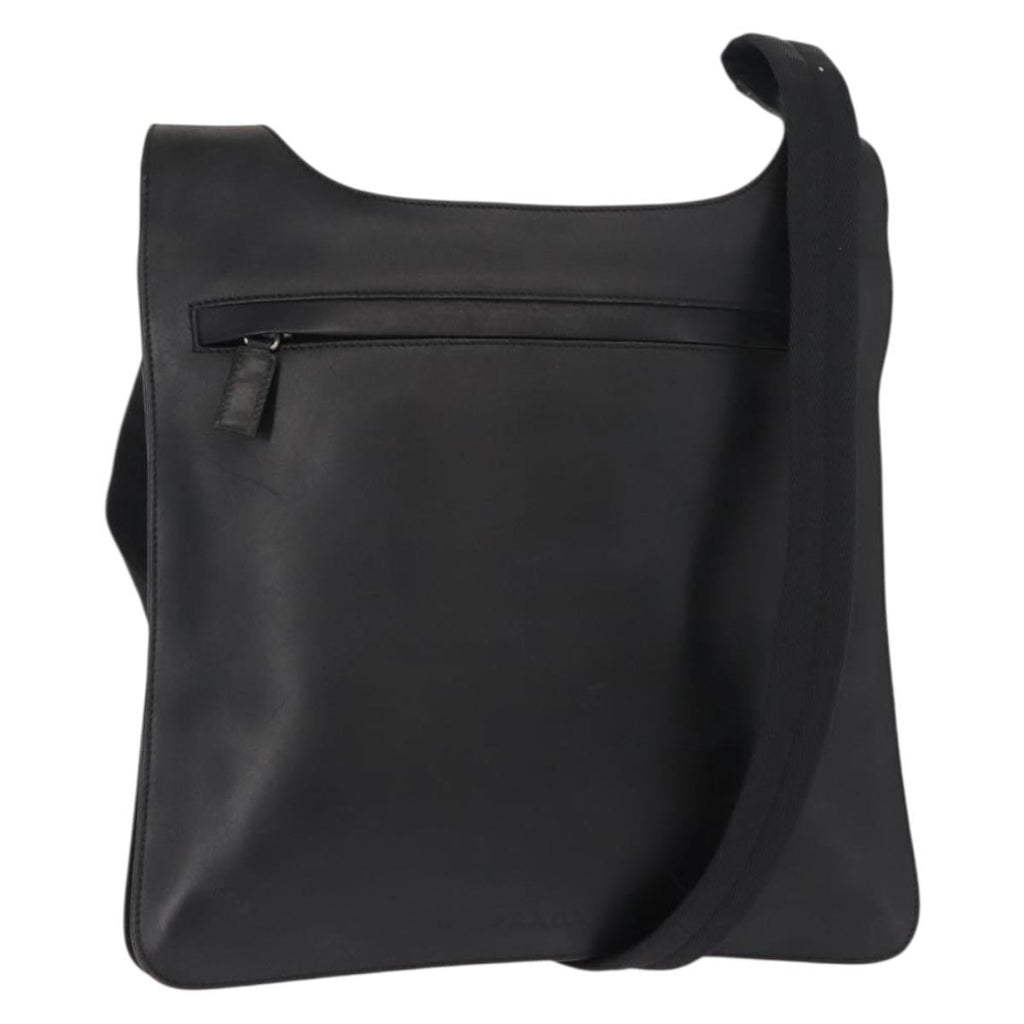 Prada Zip Messenger Bag Saffiano Leather Black Leather Shoulder Bag Bag