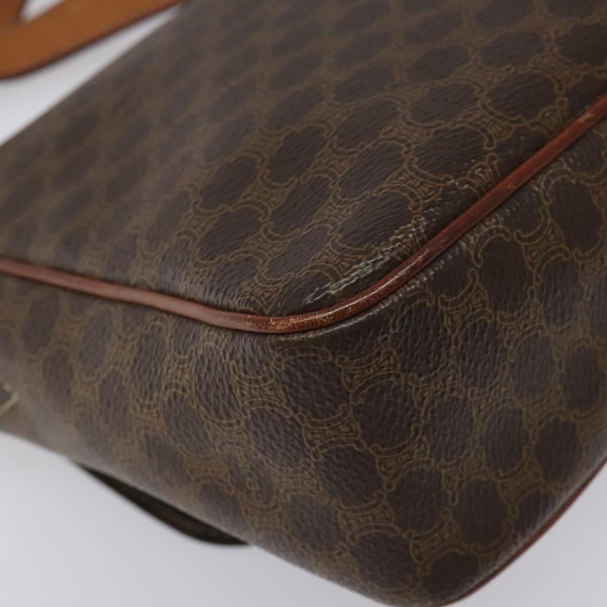 Celine Macadam Shoulder Bag Canvas Brown Canvas Shoulder Bag Bag