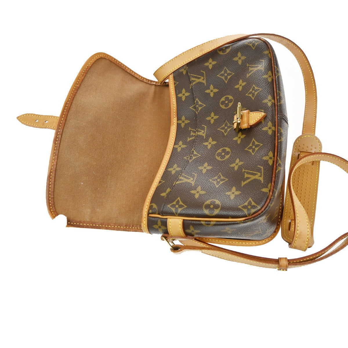 Louis Vuitton Sologne Handbag Monogram Canvas Brown Canvas Shoulder Bag