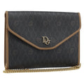 Christian Dior Vintage Honeycomb Chain Canvas Black Canvas Shoulder Bag Bag (Pre-Owned)