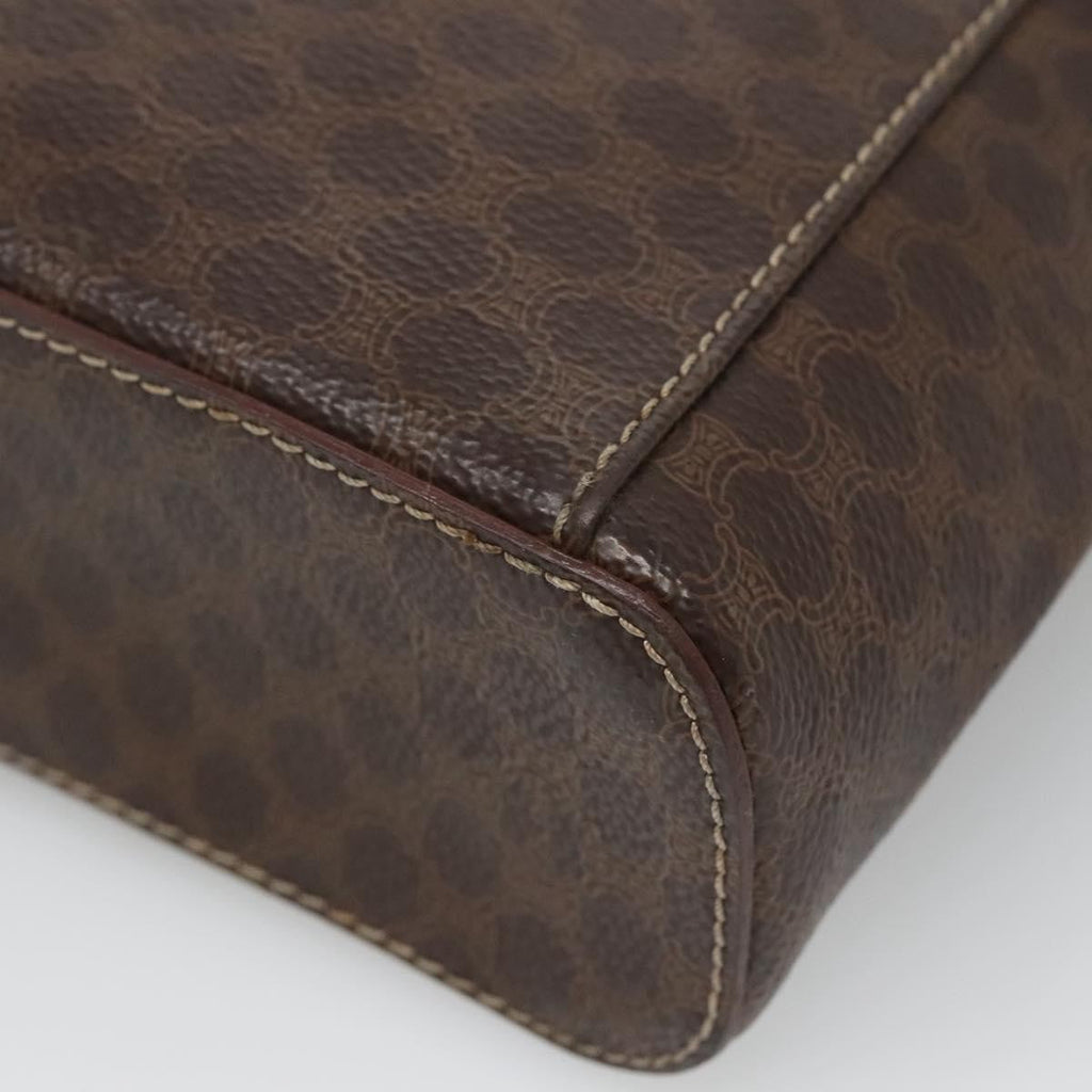Celine Macadam Vanity Bag Canvas Brown Pvc Bag