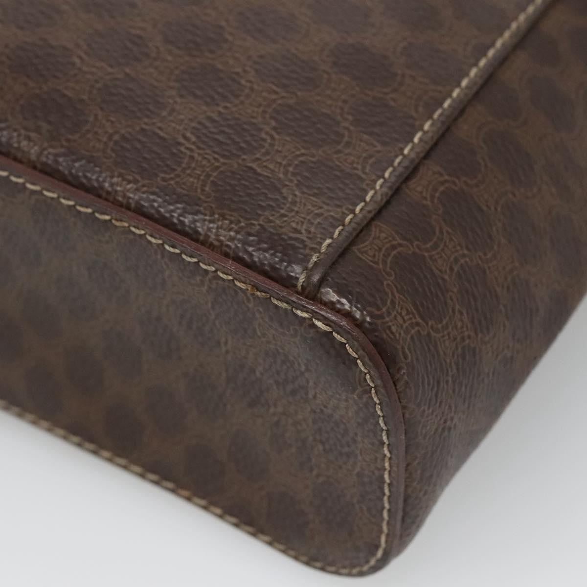 Celine Macadam Vanity Bag Canvas Brown Pvc Bag