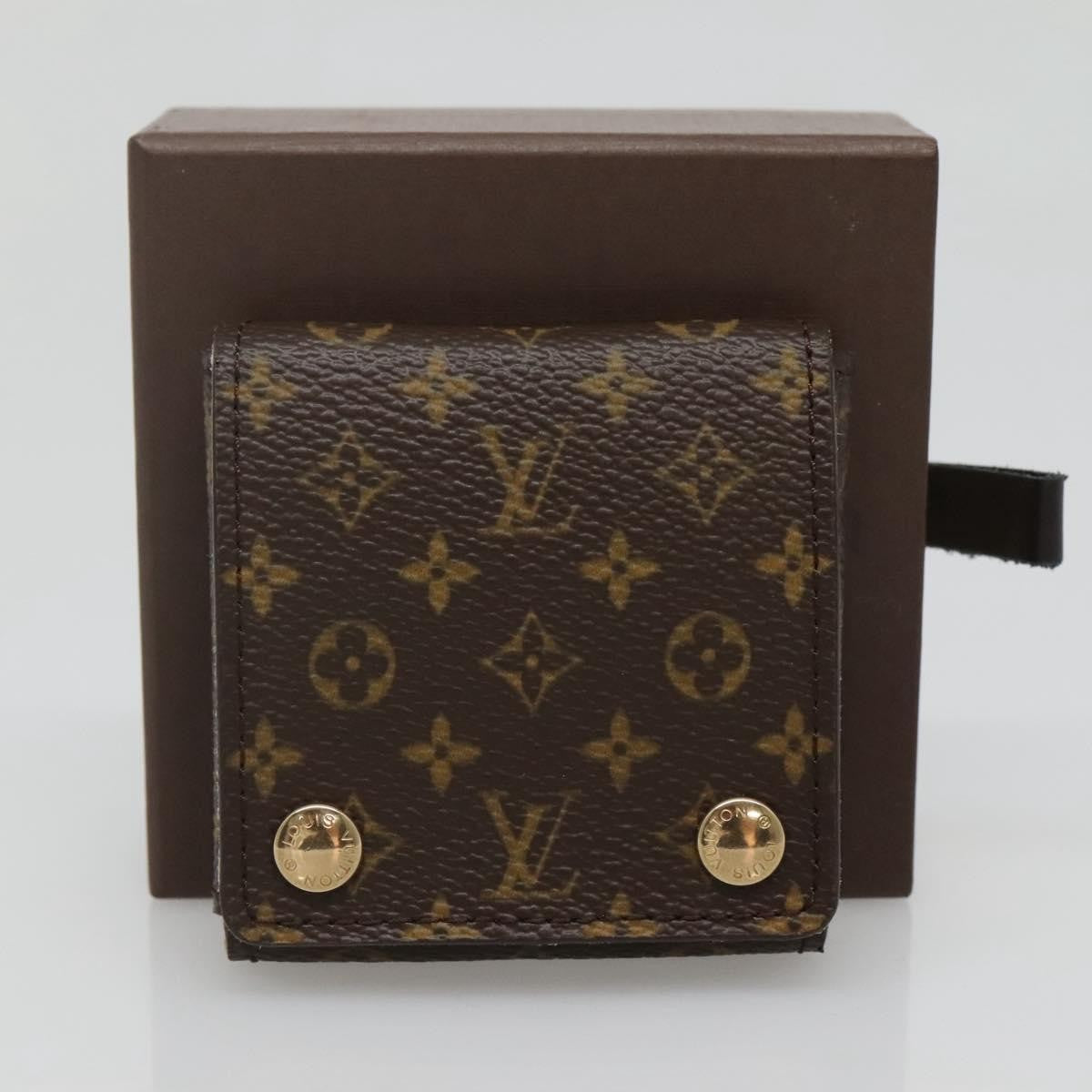 Louis Vuitton Case Jewelry Box Canvas Brown Canvas Wallets Accessory