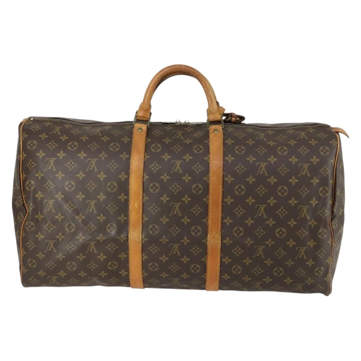 Louis Vuitton Keepall Bag Monogram Canvas Brown Canvas Travel Bag
