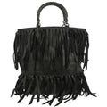 Bottega Veneta Fringe Belt Tote Intrecciato Nappa Black Leather Tote Bag Bag