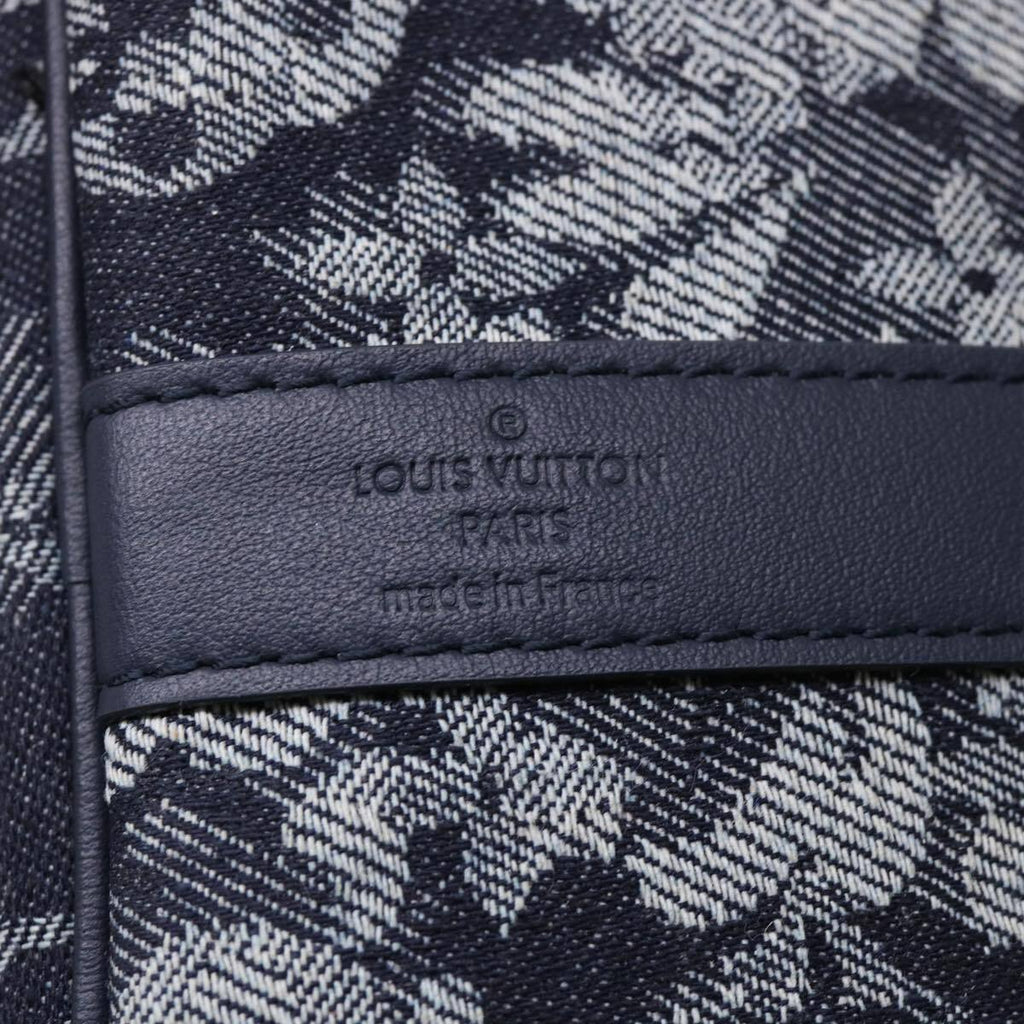 Louis Vuitton Keepall Bandouliere Bag Monogram Tapestry Canvas Navy Canvas Bag