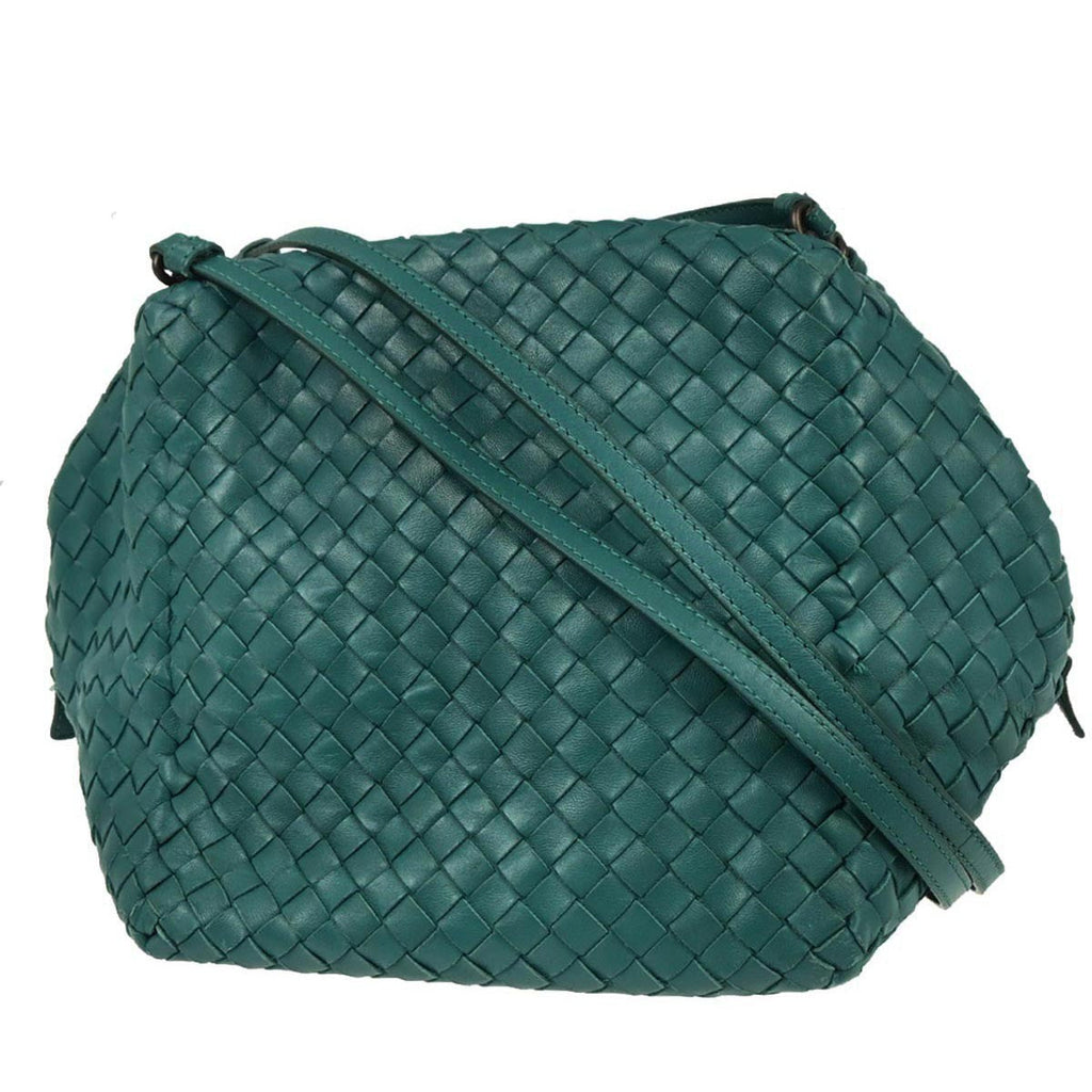 Bottega Veneta Zip Cube Messenger Intrecciato Nappa Green Leather Shoulder Bag Bag