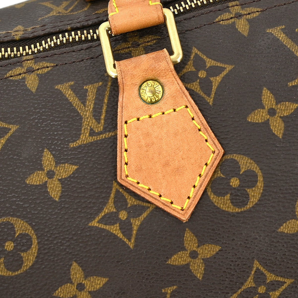 Louis Vuitton Speedy Handbag Monogram Canvas Brown Canvas,Leather Handbag