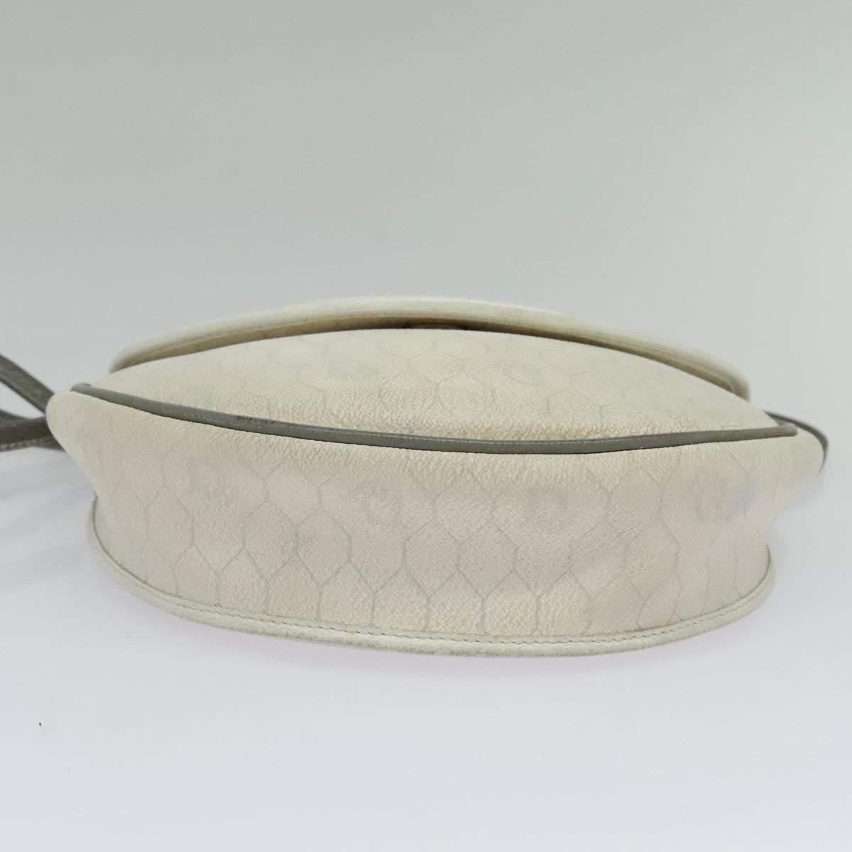 Christian Dior Vintage Honeycomb Shoulder Bag Canvas White Canvas Shoulder Bag Bag (Pre-Owned)