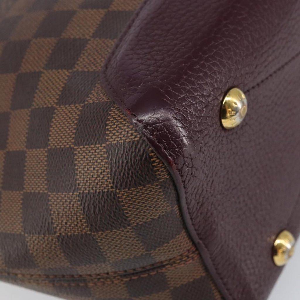 Louis Vuitton Hyde Park Handbag Damier With Leather Brown Canvas Handbag