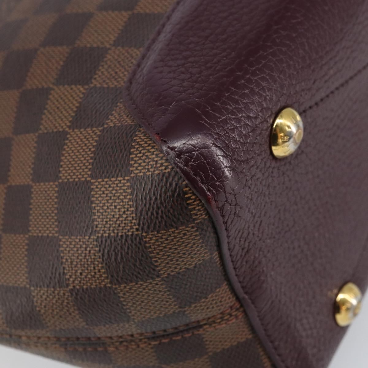 Louis Vuitton Hyde Park Handbag Damier With Leather Brown Canvas Handbag