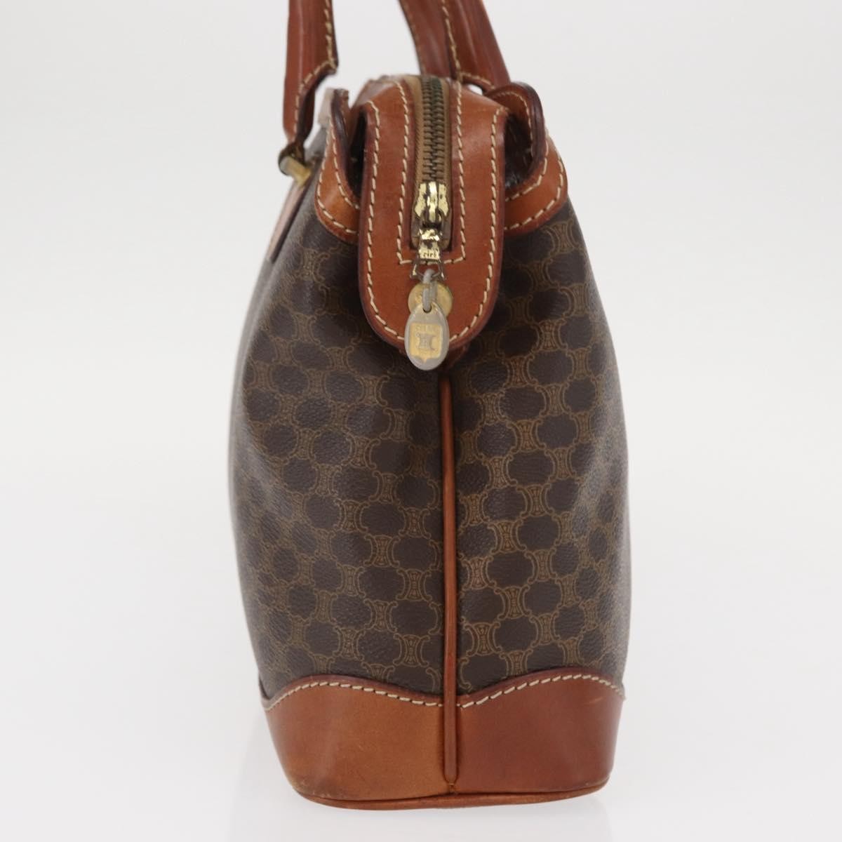 Celine Vintage Macadam Handbag Canvas And Leather Brown Canvas Handbag