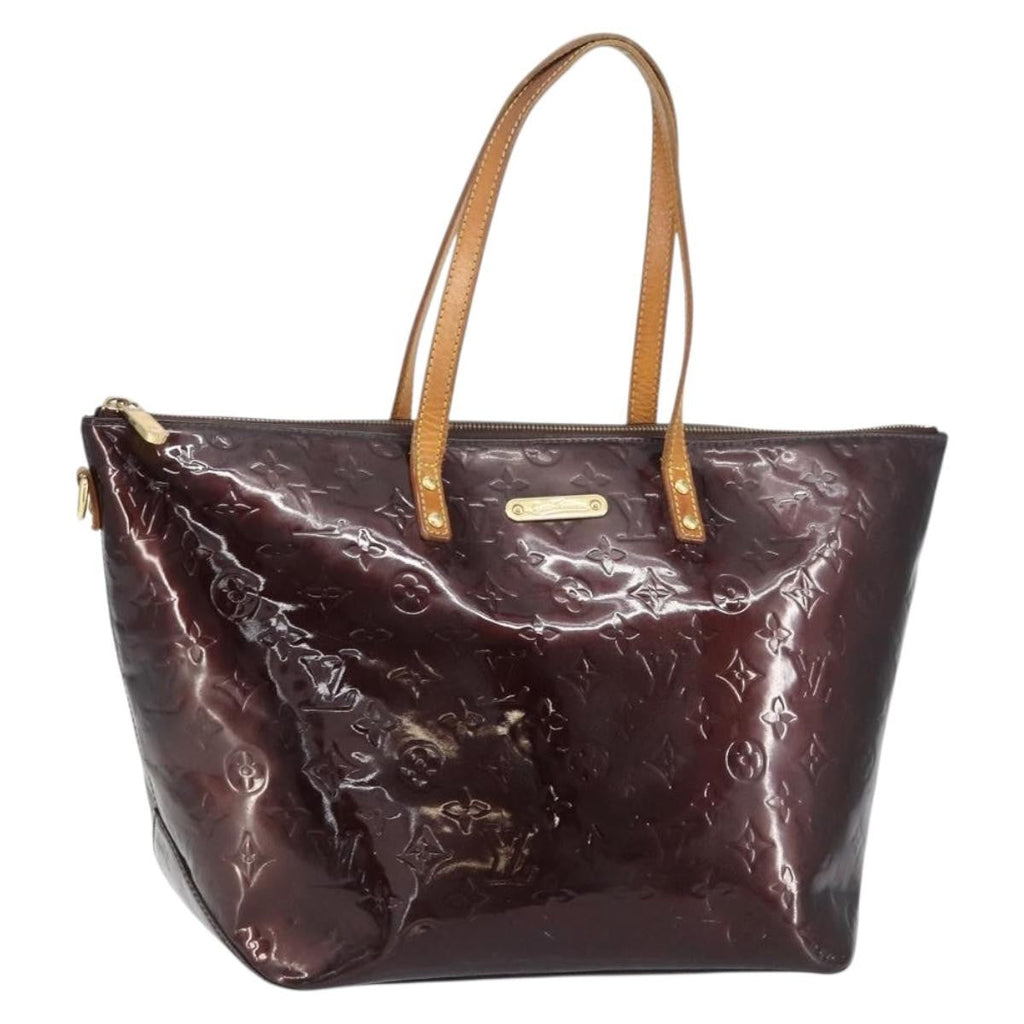 Louis Vuitton Bellevue Handbag Monogram Vernis Purple Patent_Leather Tote Bag