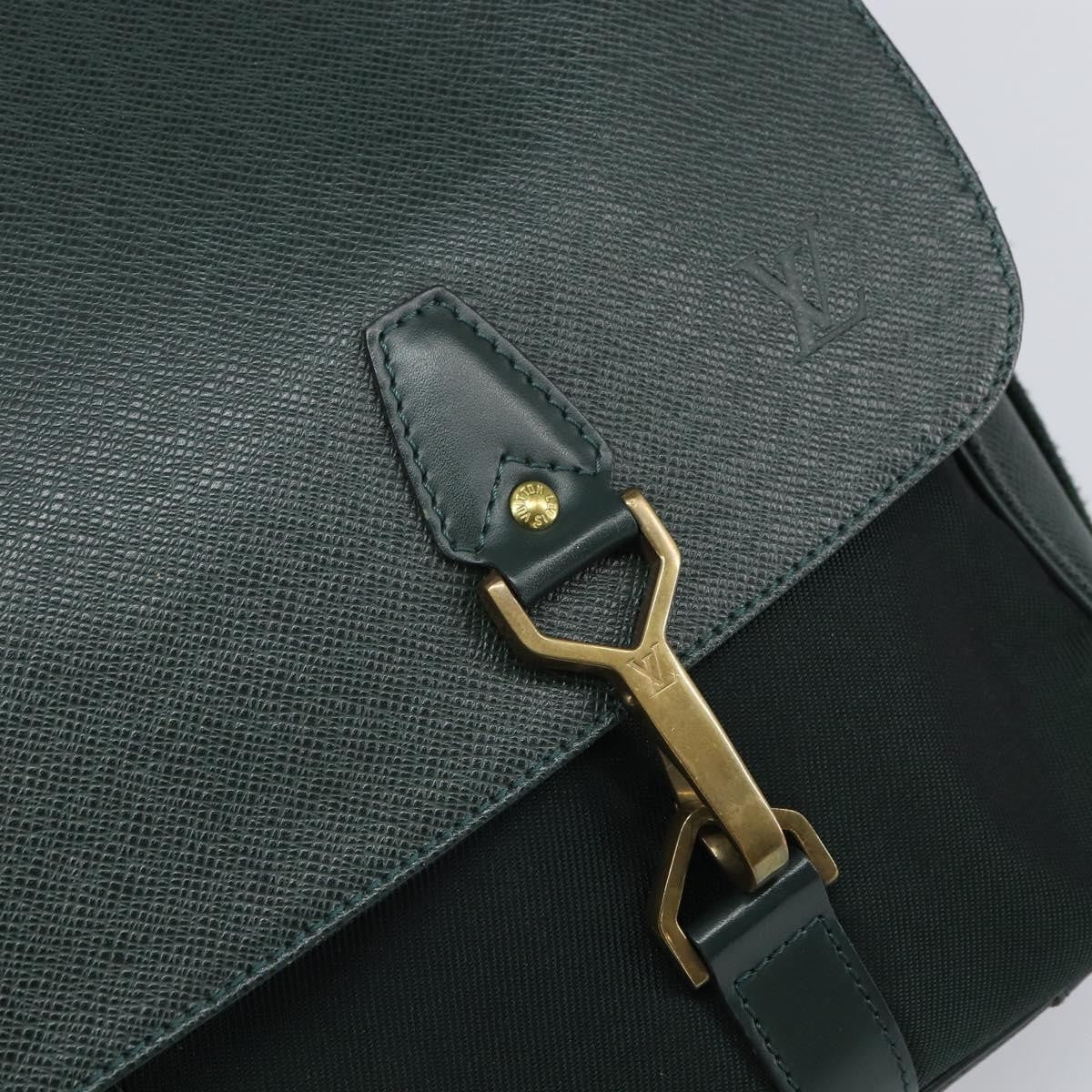 Louis Vuitton Dersou Bag Taiga Leather And Canvas Green Leather Shoulder Bag