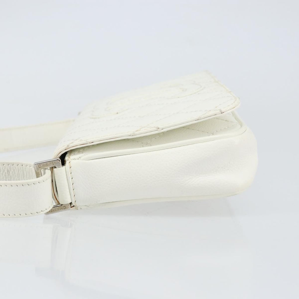 Chanel Vintage Timeless Cc Adjustable Shoulder Bag Quilted Calfskin White Leather Shoulder Bag Bag