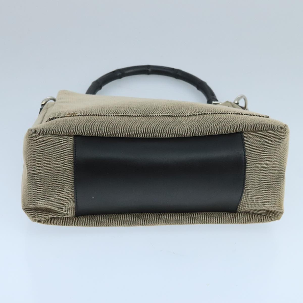 Gucci Vintage Bamboo Shoulder Bag Canvas Beige Canvas Shoulder Bag Bag (Pre-Owned)
