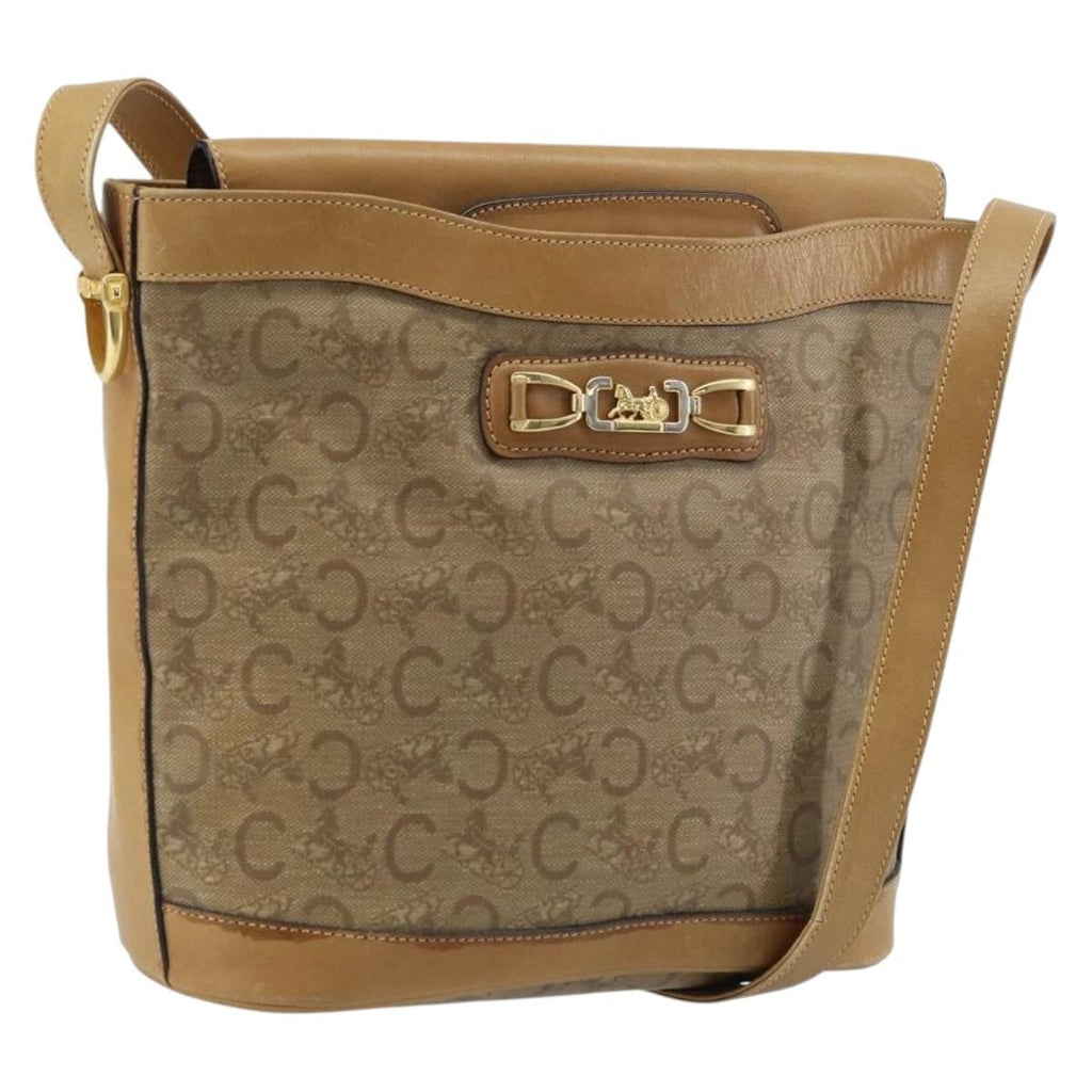 Celine C Sulky Shoulder Bag Canvas And Leather Beige Canvas Shoulder Bag Bag
