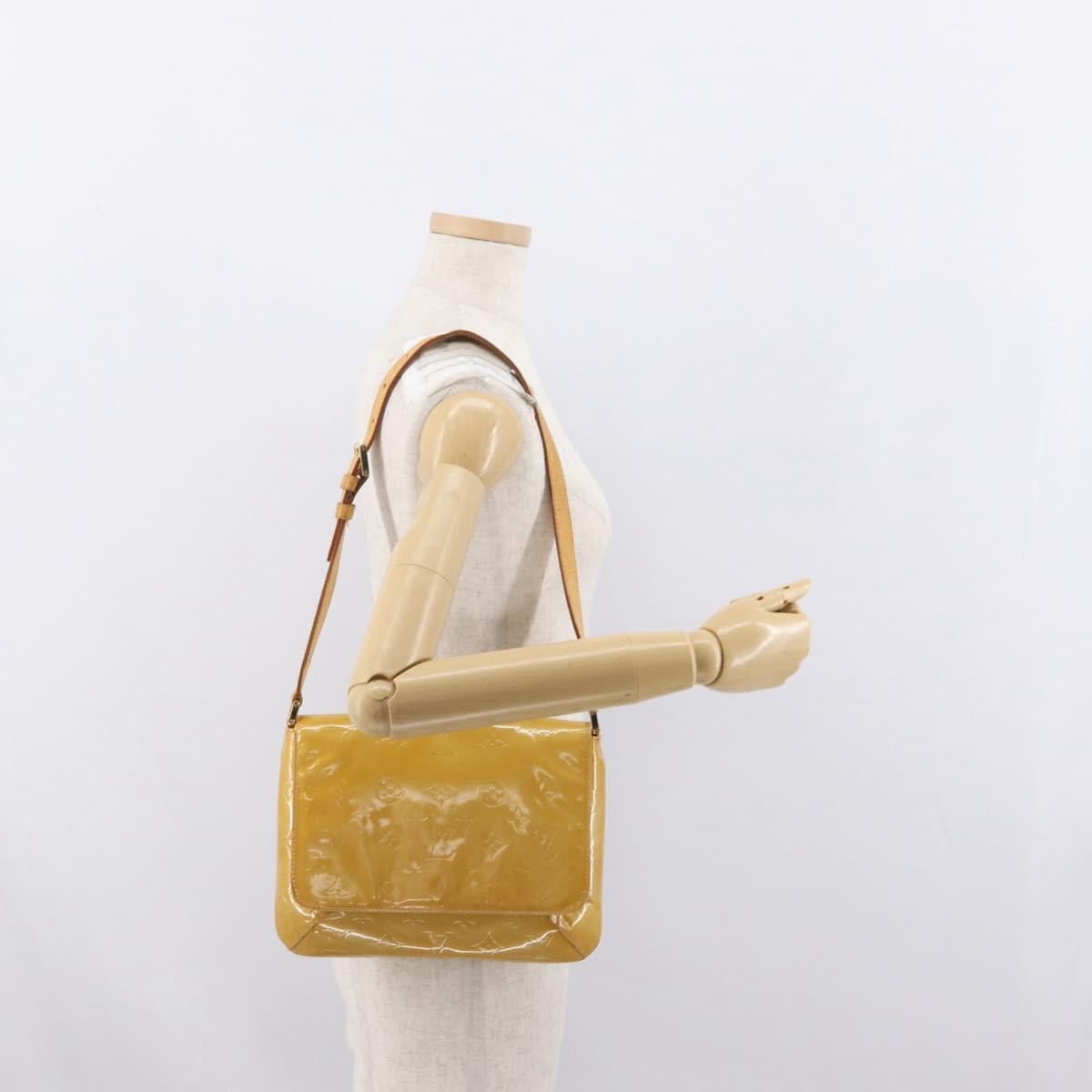 Louis Vuitton Thompson Street Handbag Monogram Vernis Yellow Patent_Leather Shoulder Bag
