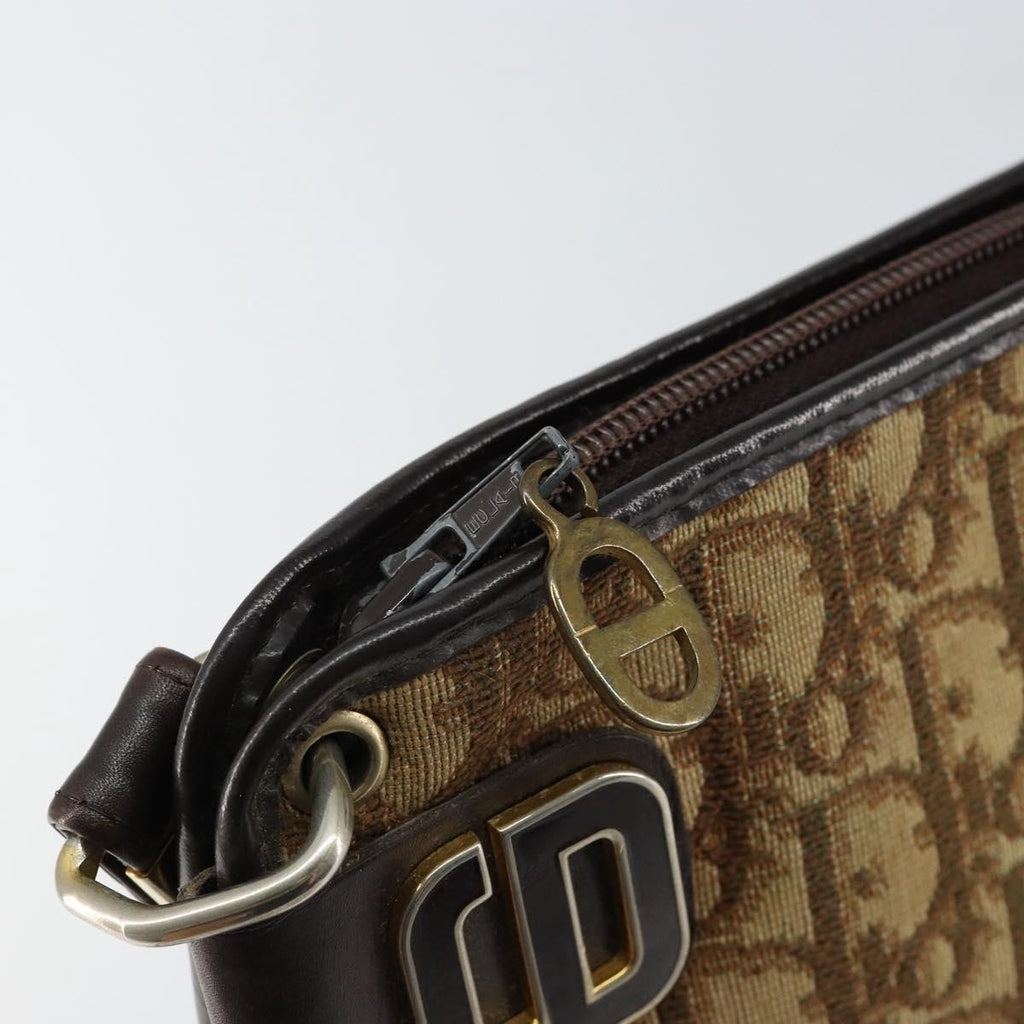 Christian Dior Vintage Trotter Shoulder Bag Canvas Beige Canvas Shoulder Bag Bag (Pre-Owned)