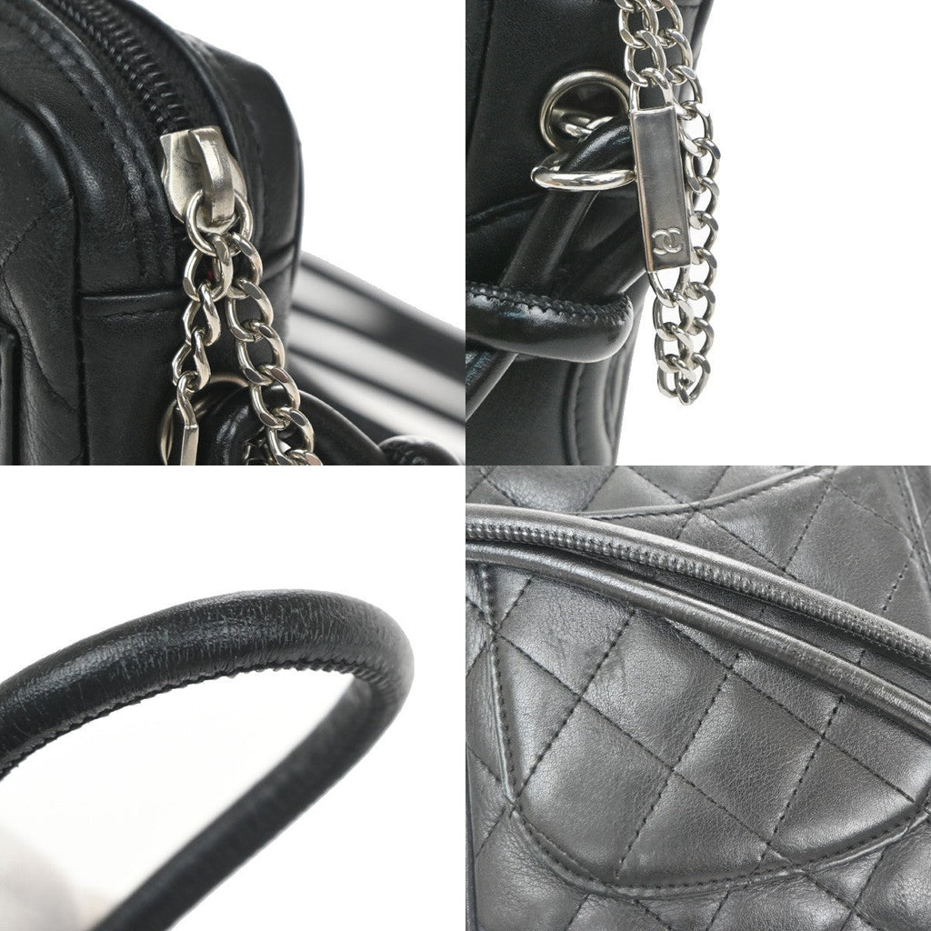 Chanel Cambon Pochette Quilted Leather Black Leather Shoulder Bag Bag