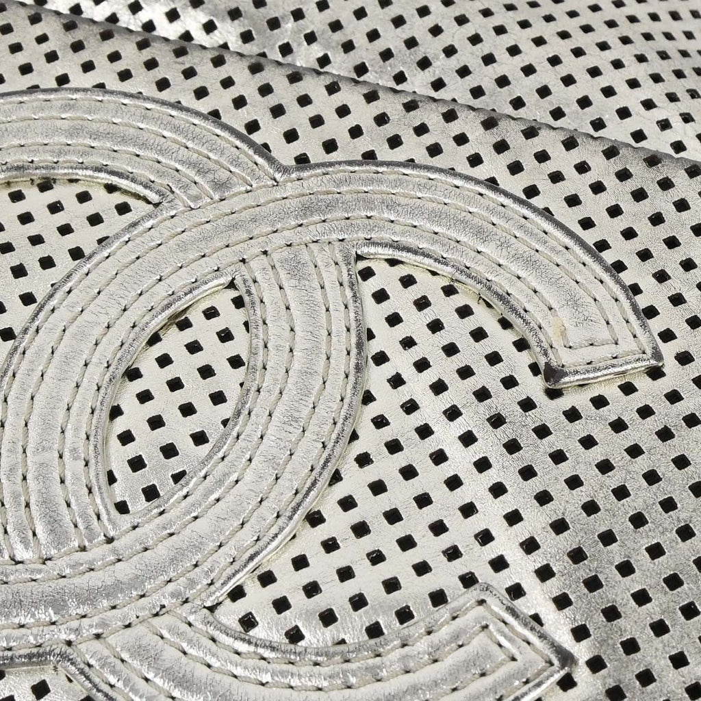 Chanel Chain Flap Bag Quilted Leather Silver Leather Shoulder Bag Bag