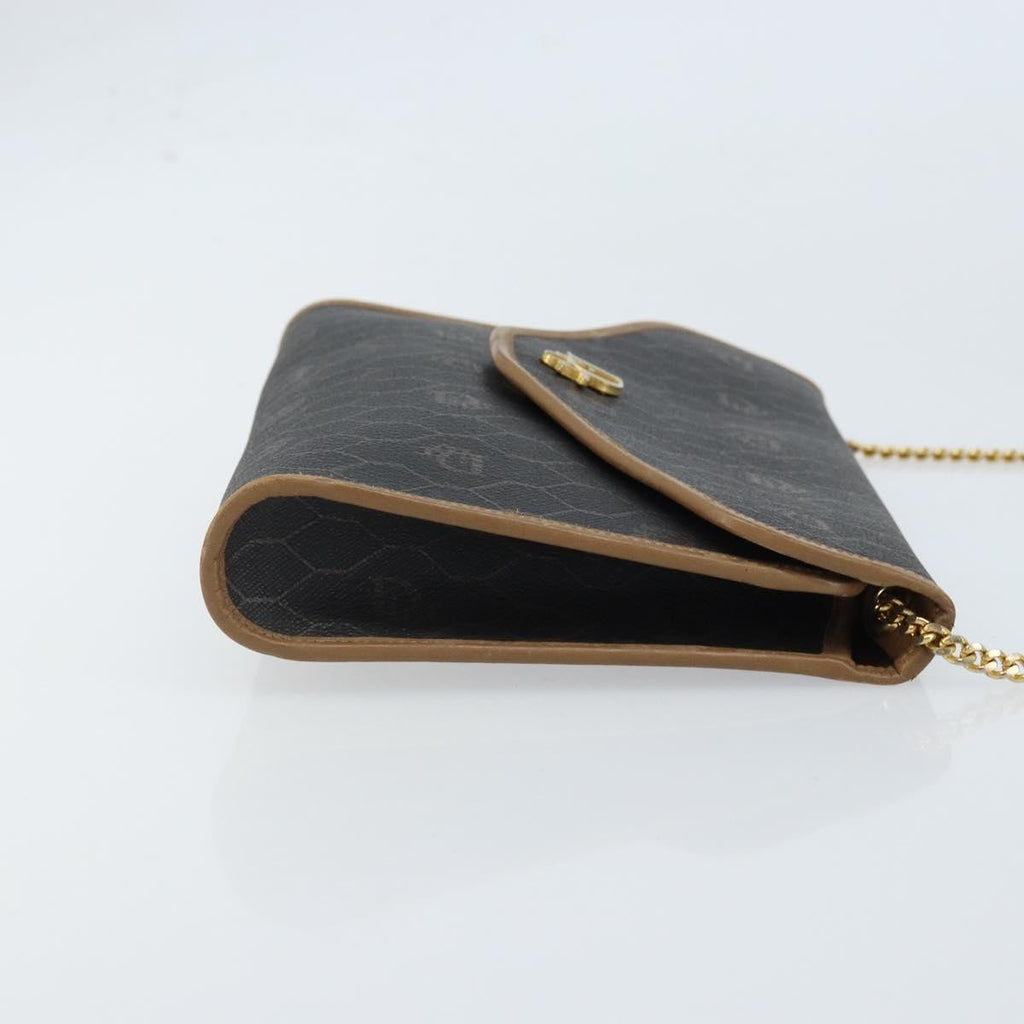 Christian Dior Vintage Honeycomb Chain Canvas Black Canvas Shoulder Bag Bag (Pre-Owned)