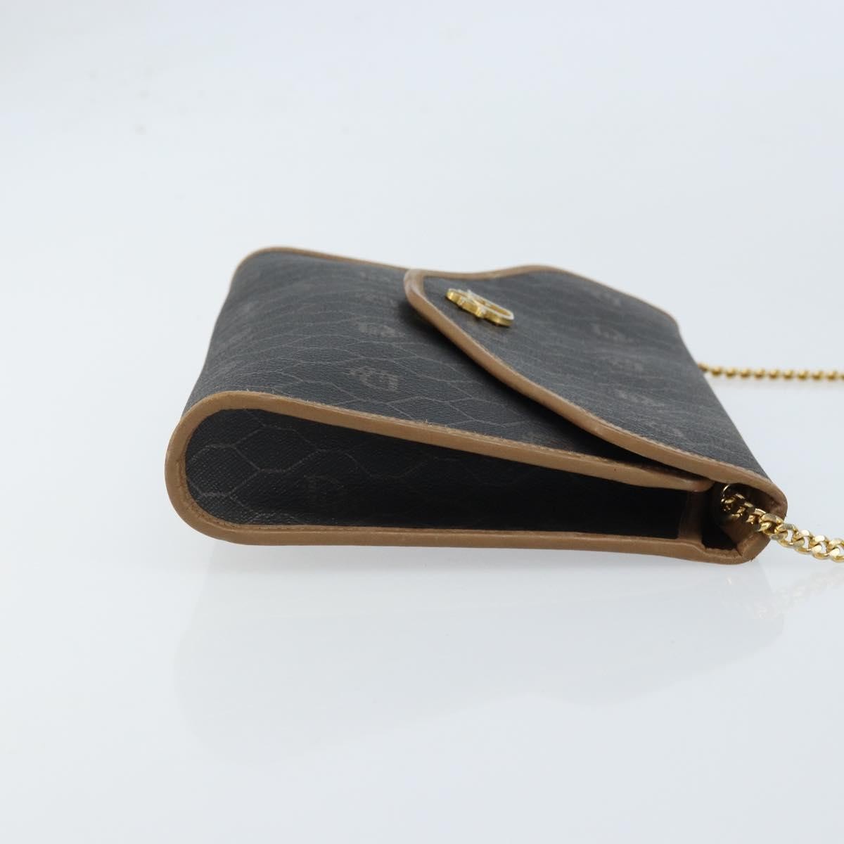 Christian Dior Vintage Honeycomb Chain Canvas Black Canvas Shoulder Bag Bag (Pre-Owned)