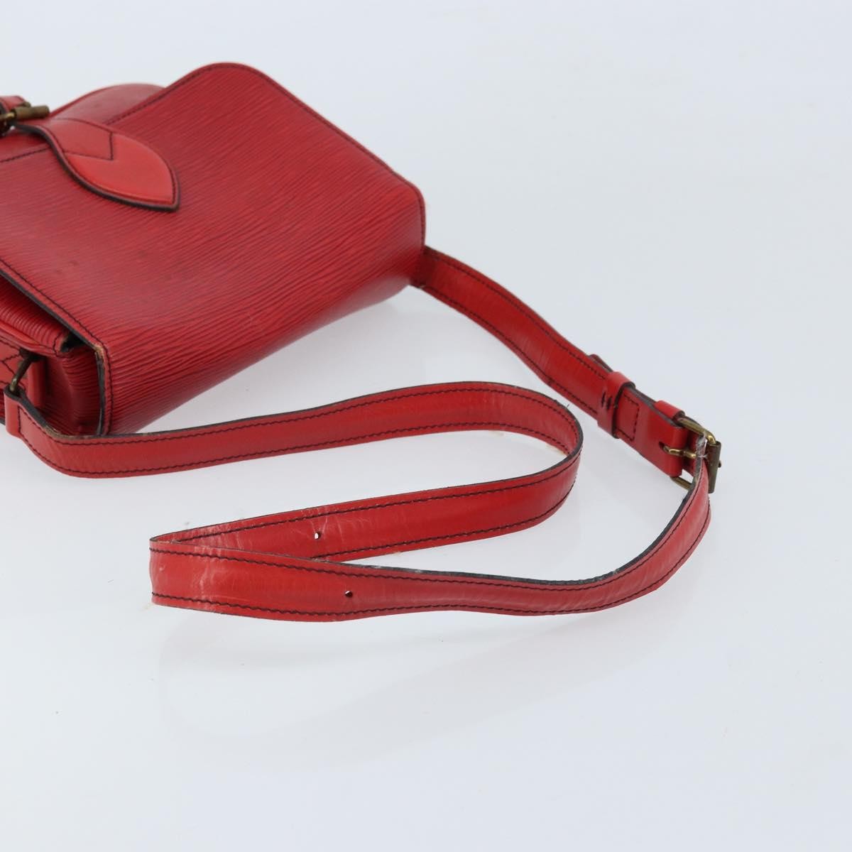 Louis Vuitton Cartouchiere Handbag Epi Leather Red Leather Shoulder Bag