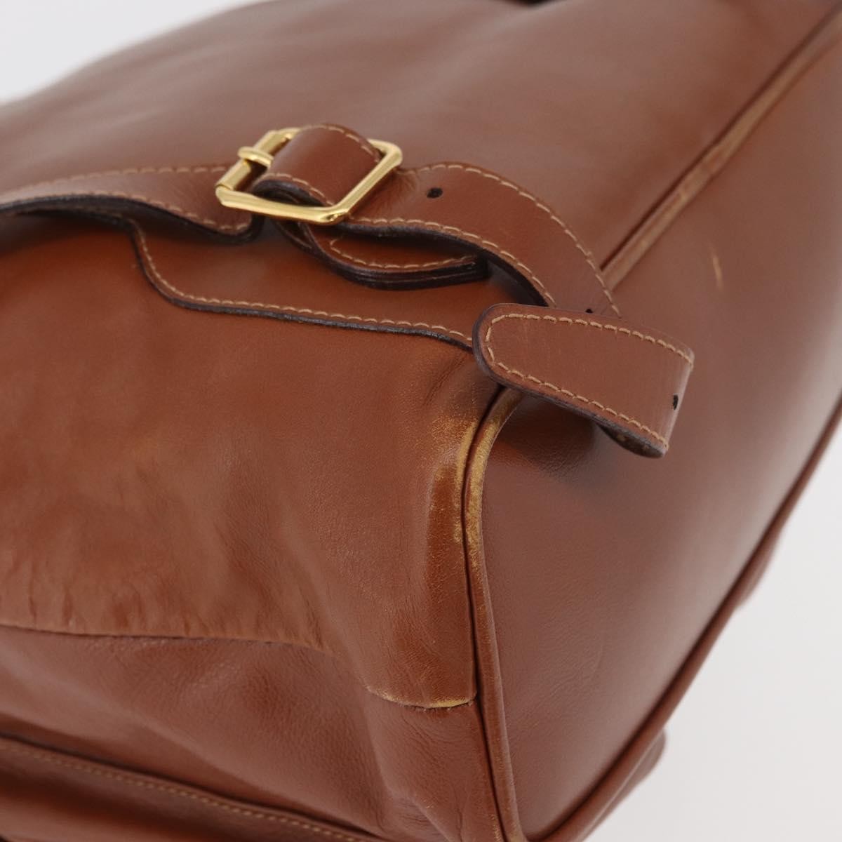 Gucci Vintage Bamboo Backpack Leather Brown Leather Backpack Bag (Pre-Owned)