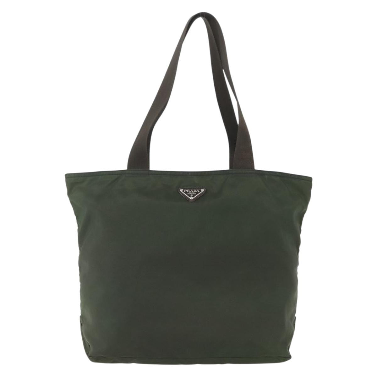 Prada Vintage Zip Tote Tessuto Khaki Nylon Tote Bag Bag