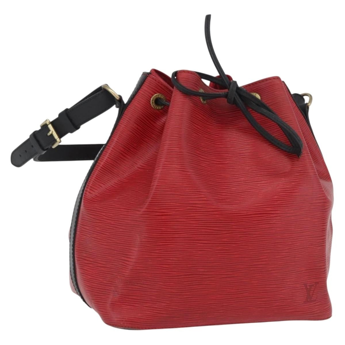 Louis Vuitton Bicolor Petit Noe Handbag Epi Leather Red Leather Shoulder Bag