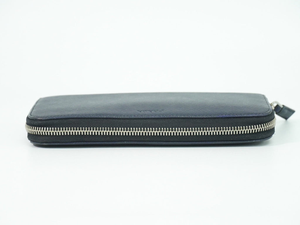 Prada Saffiano Wallet Leather Navy Leather Wallets Accessory