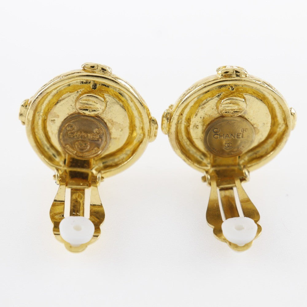 Chanel Vintage Cc Clip-On Earrings Metal Gold Gold_Plated Earrings Jewelry