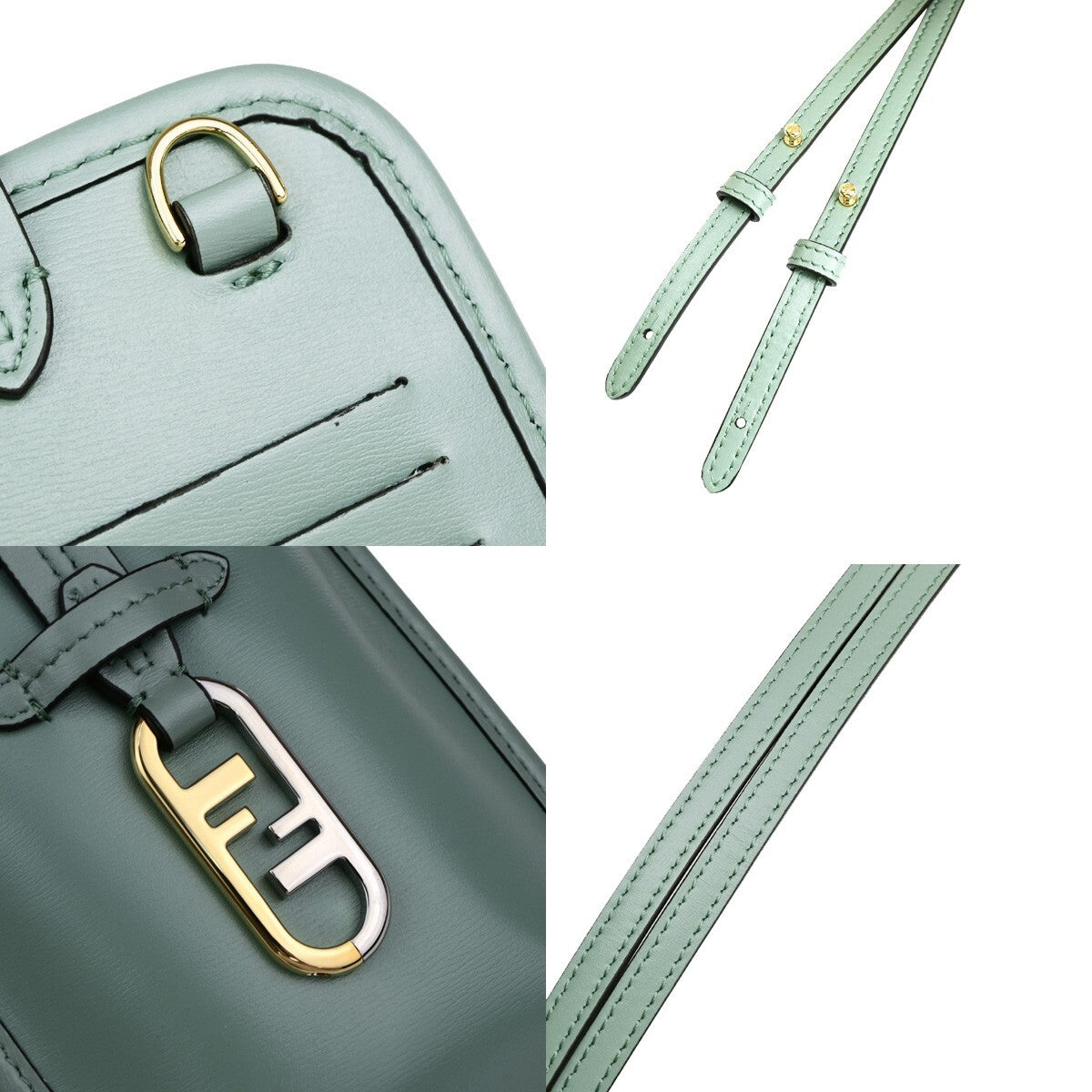 Fendi Smartphone Case Leather Green Leather Bag