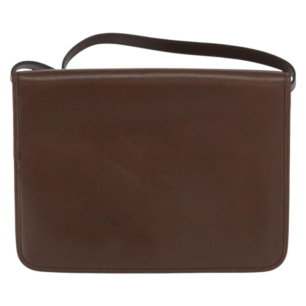 Christian Dior Vintage Shoulder Bag Leather Brown Leather Shoulder Bag Bag (Pre-Owned)